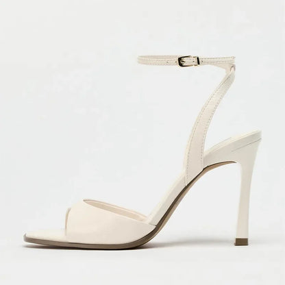 Elegant Ankle Strap High Heels With Square Toe Fashion Design Features