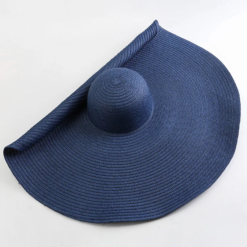 Women's Oversized Straw Sun Hat With Wide Brim UV Protection Design