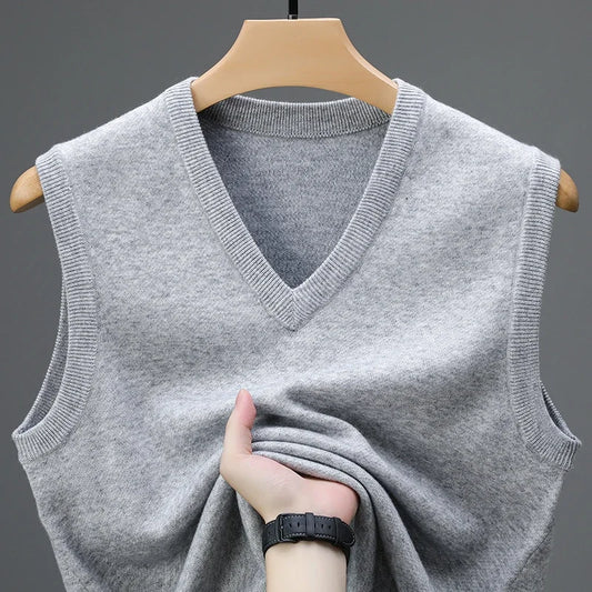 2025 Men's Casual Sweater Vest Warm Comfortable Autumn Winter Fashion Outerwear