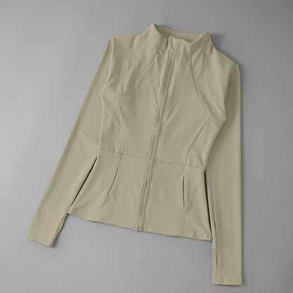 Women Yoga Windbreaker Sports Jacket With Long Sleeve Workout Comfort Design