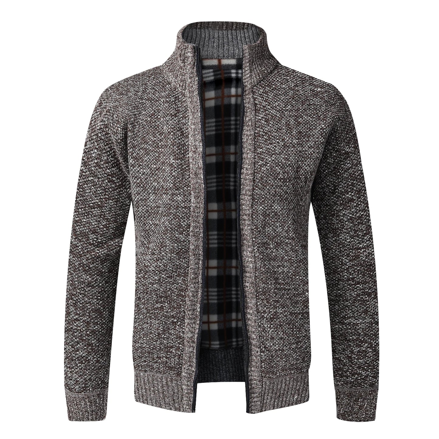 Mens Fleece Cardigan Jacket With Full Zip Warm Winter Fashion Style