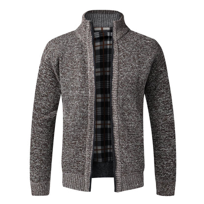 Mens Fleece Cardigan Jacket With Full Zip Warm Winter Fashion Style