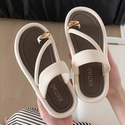 Women Summer Flip Flops With Non Slip Outdoor Beach Slide Comfort