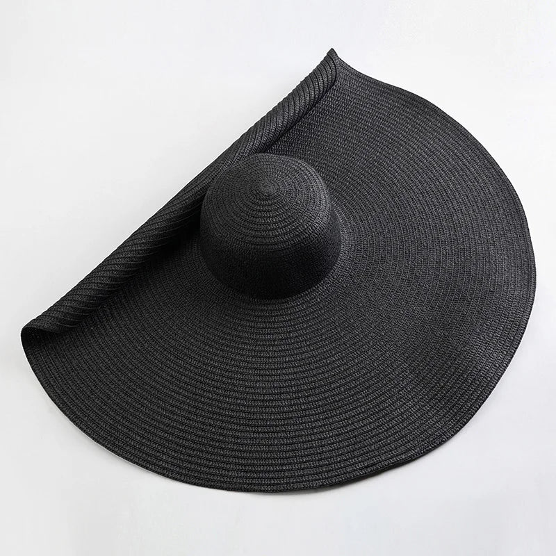 Women's Oversized Straw Sun Hat With Wide Brim UV Protection Design