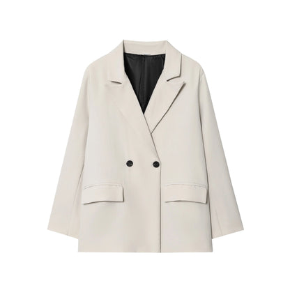 Women's Double Breasted Blazer With Elegant Minimalist Office Fashion Style Design