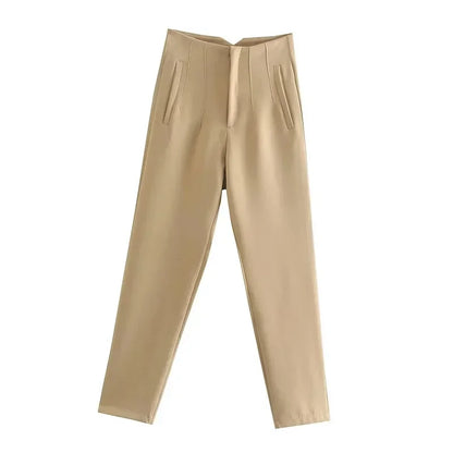 Women's High Waist Office Pants With Formal Pencil Trouser Fashion Style