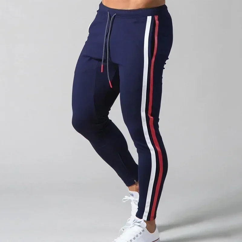 Mens Striped Jogger Sweatpants For Fitness Running