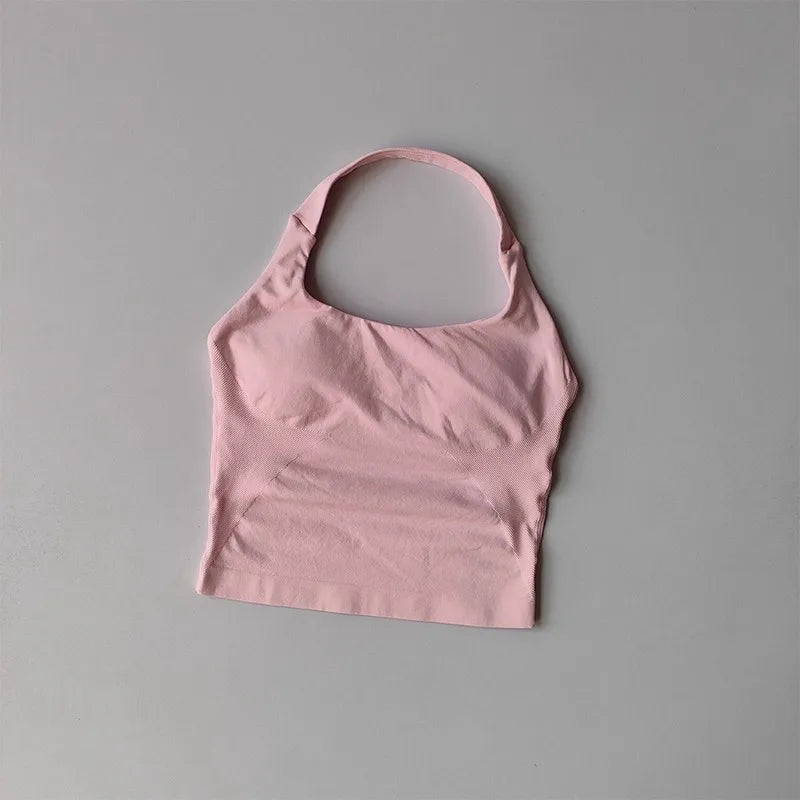 Halter Yoga Sports Vest With Shockproof Support For Fitness Training Activities