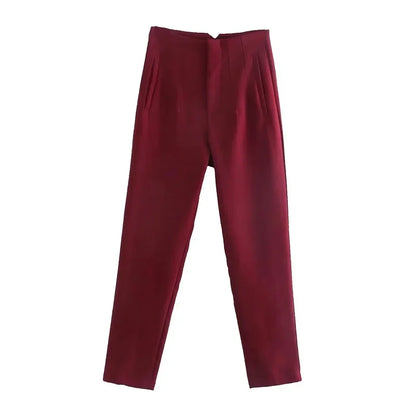 Women's High Waist Formal Pants With Elegant Office Fashion Style Design