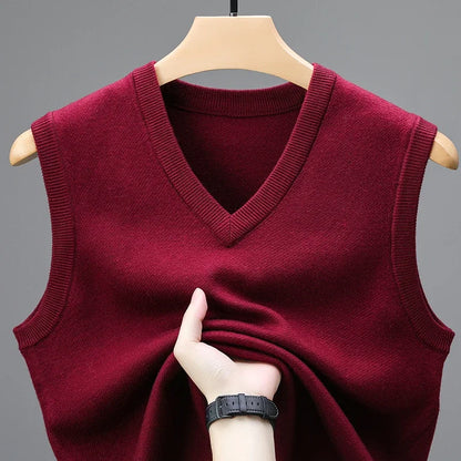 2025 Men's Casual Sweater Vest Warm Comfortable Autumn Winter Fashion Outerwear