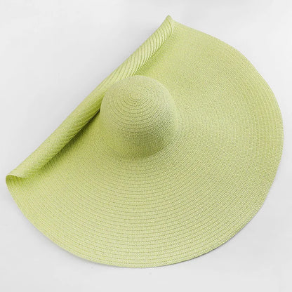 Women's Oversized Straw Sun Hat With Wide Brim UV Protection Design