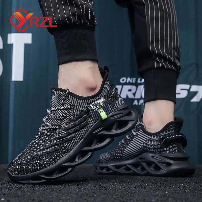 Breathable Mesh Running Sneakers With Shock Absorption For Outdoor Sports Activities