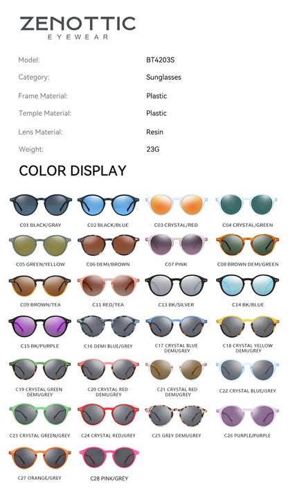 Retro Round Polarized Sunglasses With UV400 Vintage Fashion Style Design Features