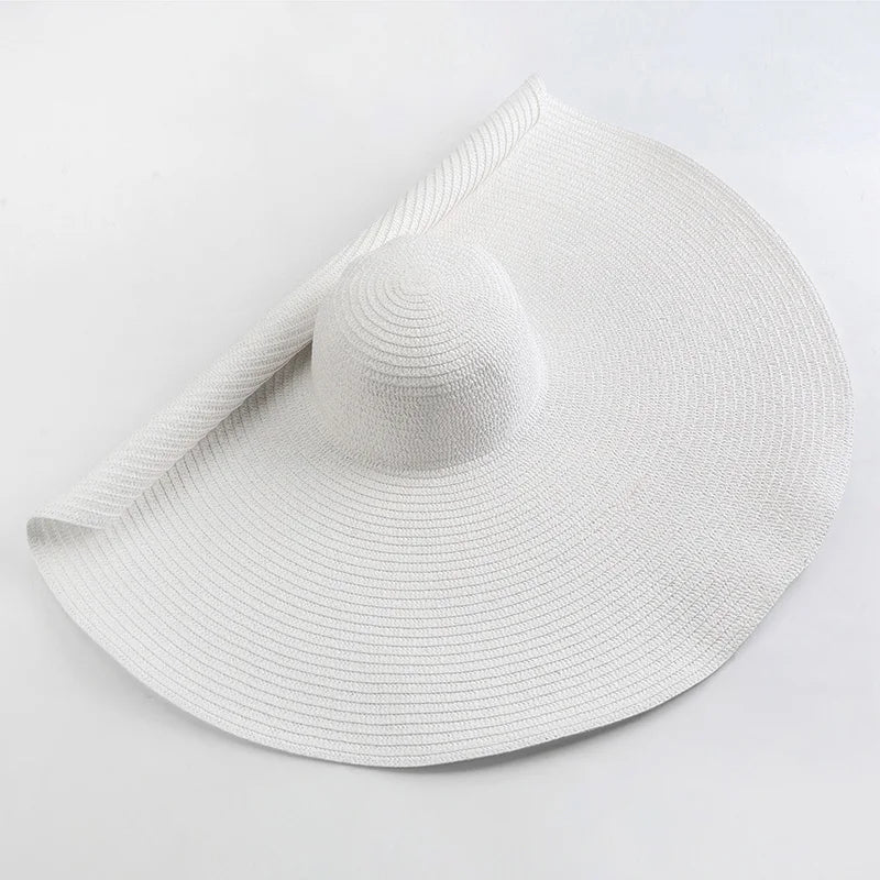 Women's Oversized Straw Sun Hat With Wide Brim UV Protection Design