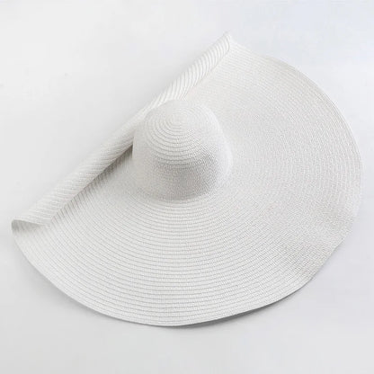 Women's Oversized Straw Sun Hat With Wide Brim UV Protection Design