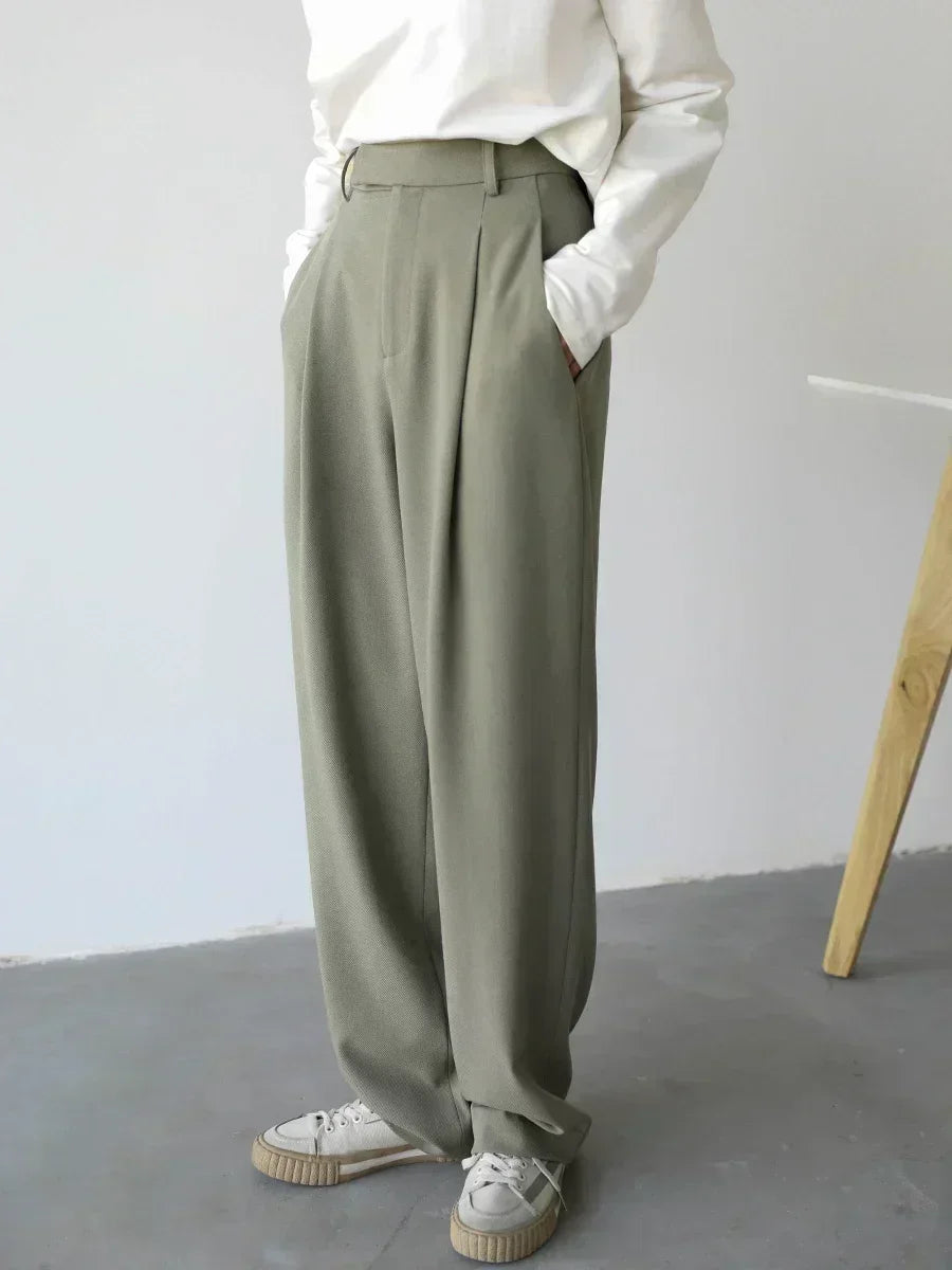 Women's Casual Wide Leg Suit Pants With Straight Office Fashion Style