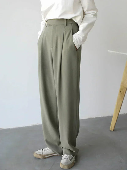 Women's Casual Wide Leg Suit Pants With Straight Office Fashion Style