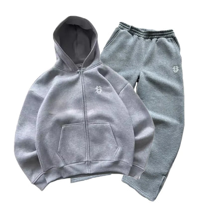 Mens Streetwear Hoodie Set With Embroidered Sweatpants