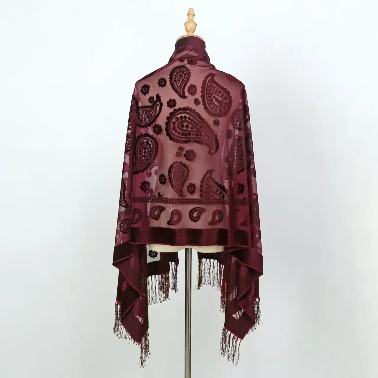 Women's Floral Lace Silk Scarf With Elegant Gradient Fashion Design Style