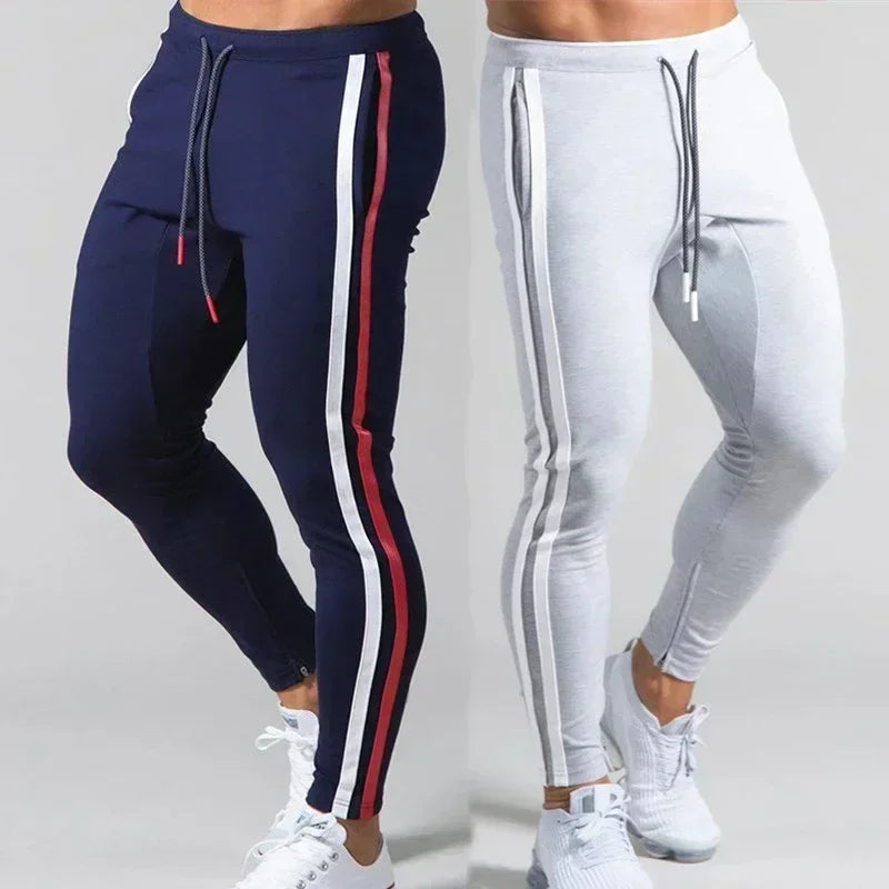 Mens Striped Jogger Sweatpants For Fitness Running