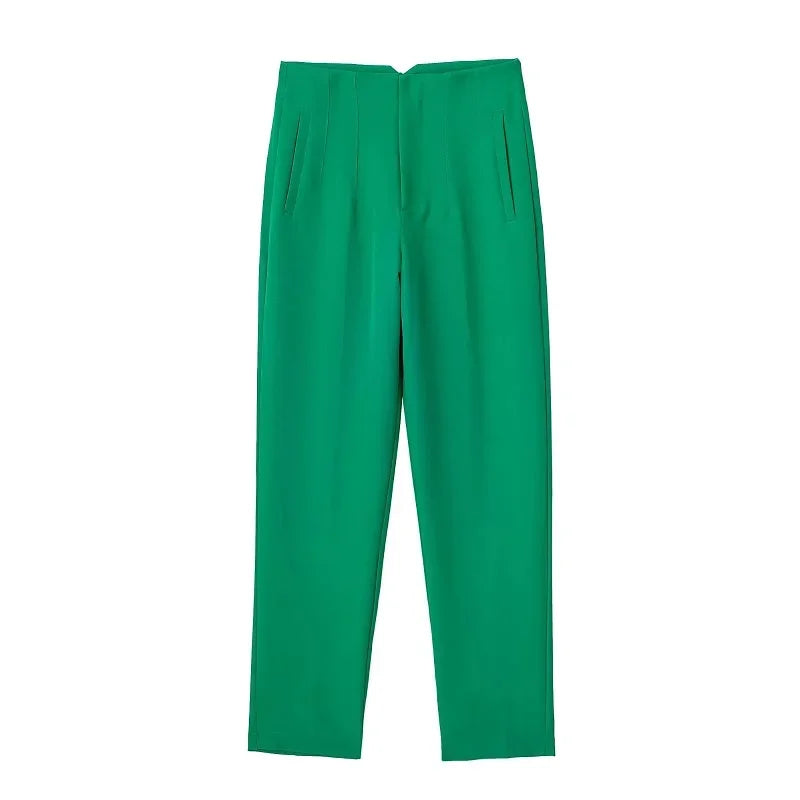 Women's High Waist Formal Pants With Elegant Office Fashion Style Design