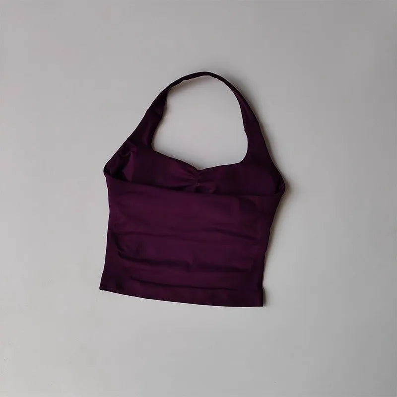 Halter Yoga Sports Vest With Shockproof Support For Fitness Training Activities