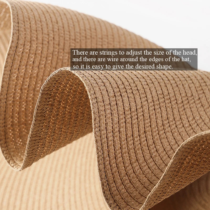 Women's Oversized Straw Sun Hat With Wide Brim UV Protection Design