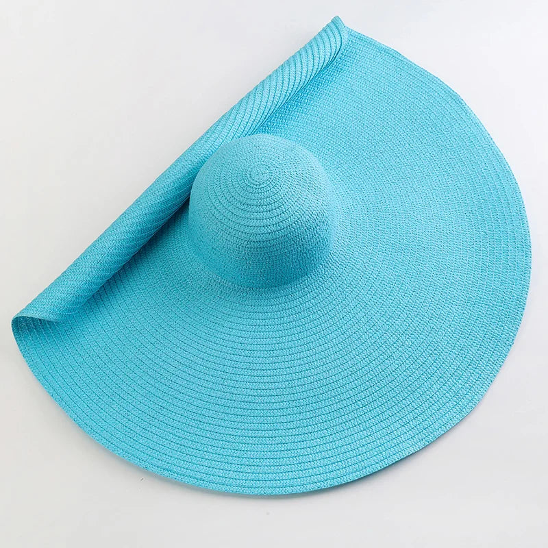 Women's Oversized Straw Sun Hat With Wide Brim UV Protection Design
