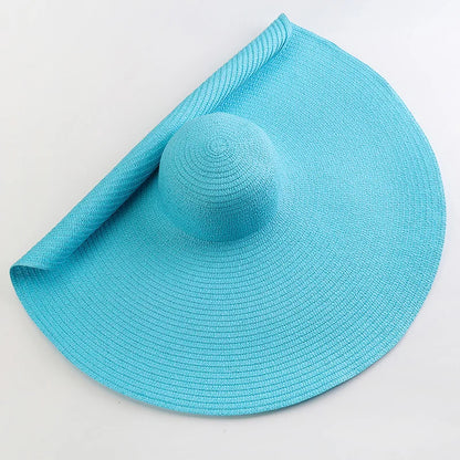 Women's Oversized Straw Sun Hat With Wide Brim UV Protection Design