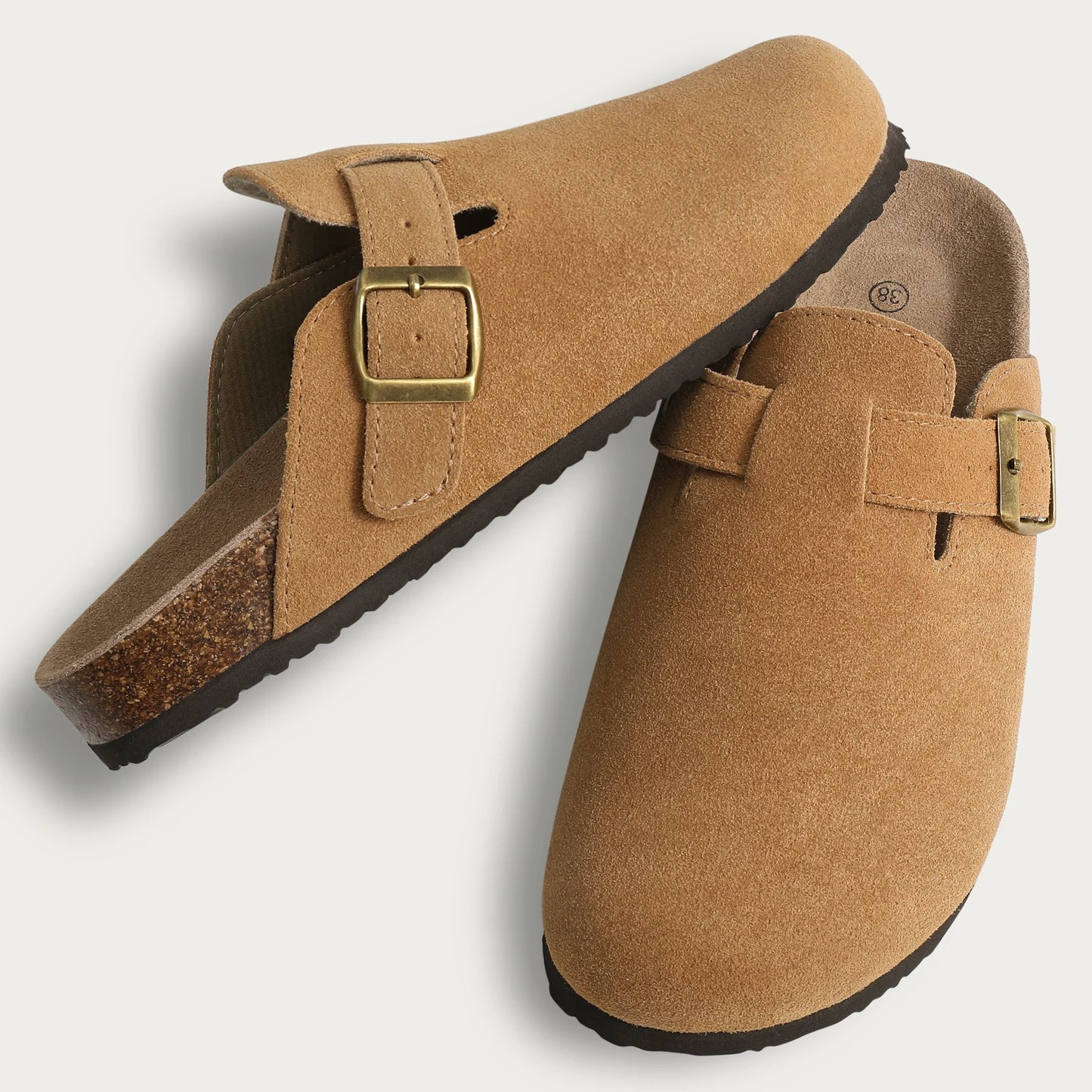 Women Cork Suede Clogs With Arch Support And Antislip Outdoor Comfort