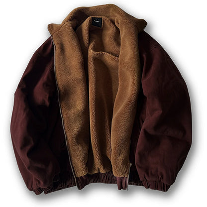 Mens Vintage Polar Fleece Jacket With Warm Korean Streetwear Fashion Style