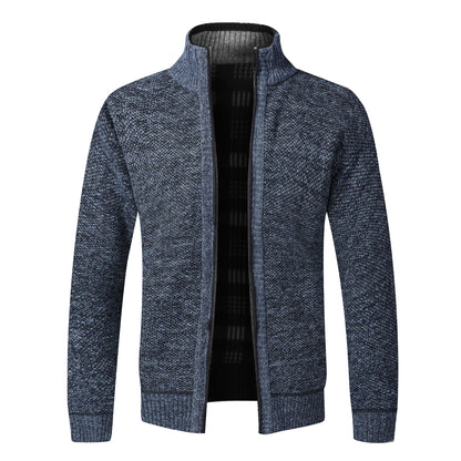 Mens Fleece Cardigan Jacket With Full Zip Warm Winter Fashion Style