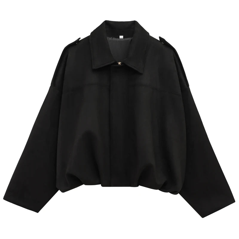 Women's Suede Bomber Jacket With Cropped High Street Fashion Style Design
