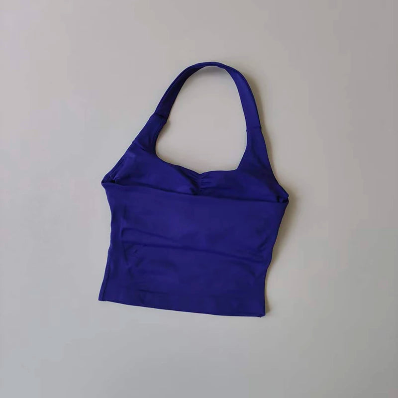 Halter Yoga Sports Vest With Shockproof Support For Fitness Training Activities