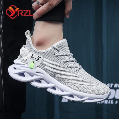 Breathable Mesh Running Sneakers With Shock Absorption For Outdoor Sports Activities