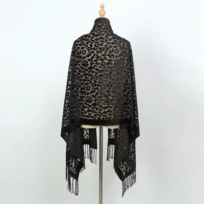 Women's Floral Lace Silk Scarf With Elegant Gradient Fashion Design Style