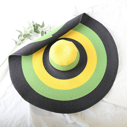 Women's Oversized Straw Sun Hat With Wide Brim UV Protection Design