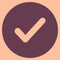 White check mark on a blue circle